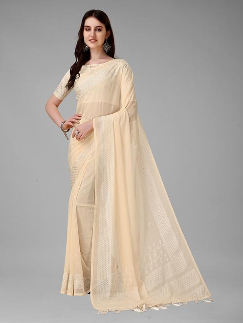women's embroidered saree with blouse - 19533221 - Very Small Image - 1