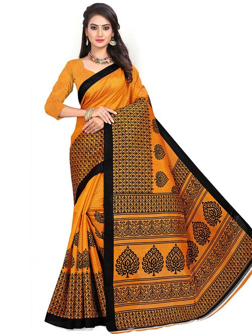 gold silk bhagalpuri saree with blouse - 19533263 - Very Small Image - 1