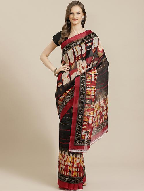 art silk woven saree with blouse - 19533336 - Very Small Image - 1