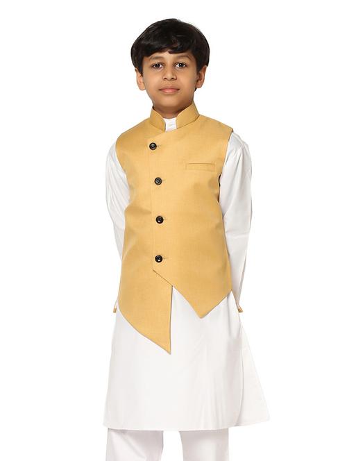 solid cotton nehru jacket - 19536566 - Very Small Image - 1