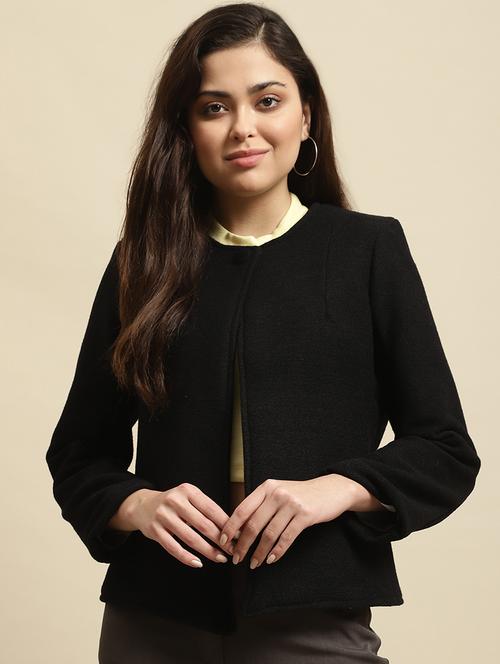 round neck solid summer jacket - 19536853 - Very Small Image - 1