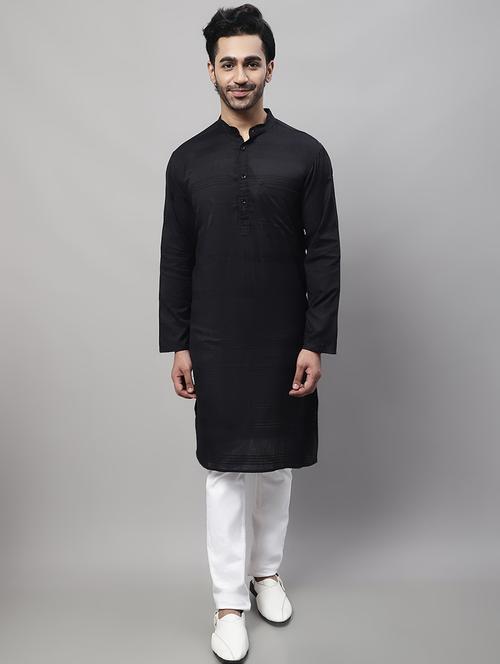 black solid long kurtas kurta - 19536975 - Very Small Image - 1