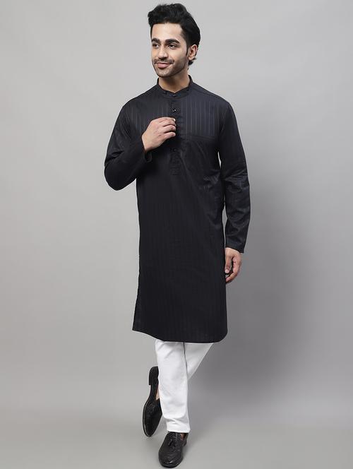 black solid long kurtas kurta - 19536979 - Very Small Image - 1