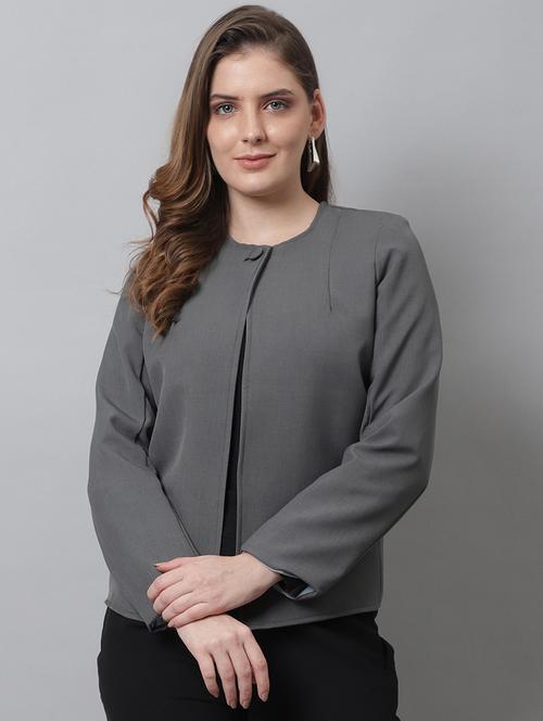 round neck solid summer jacket - 19537010 - Very Small Image - 1