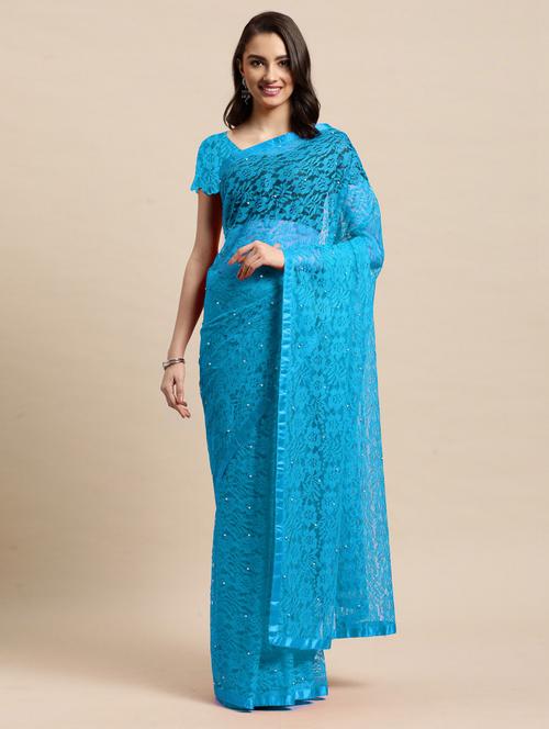 net bollywood saree with blouse - 19537048 - Very Small Image - 1