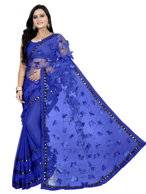 net bollywood saree with blouse - 19537067 - Very Small Image - 1