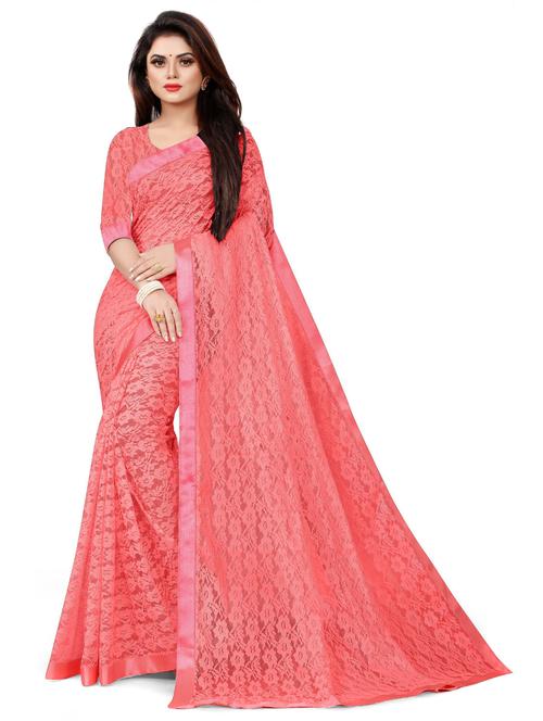 brasso work bordered saree with blouse - 19537100 - Very Small Image - 1