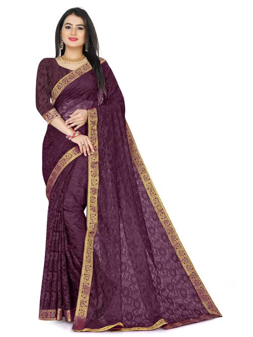 self design net saree - 19537118 - Very Small Image - 1