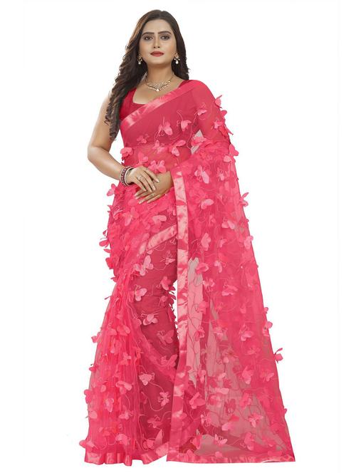 applique work bordered saree with blouse - 19537344 - Very Small Image - 1