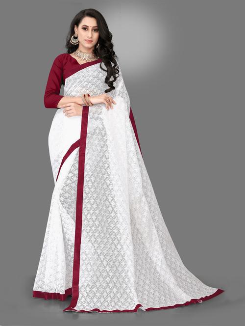 net bollywood saree with blouse - 19537375 - Very Small Image - 1