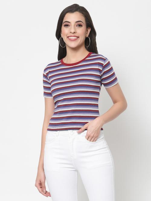 women's straight round neck top - 19537652 - Very Small Image - 1