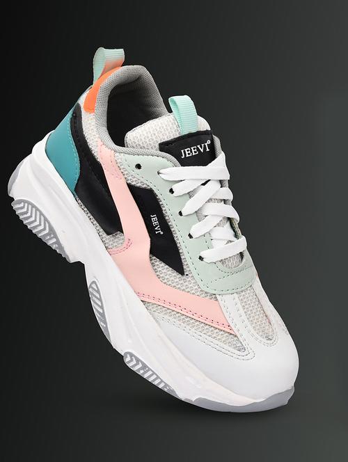 multi colored fabric laceup sneakers - 19538602 - Very Small Image - 1
