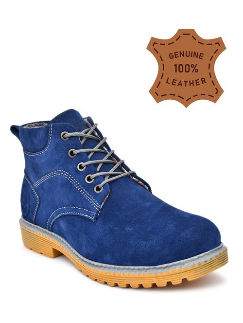 blue leather high ankle boots - 19538713 - Very Small Image - 1