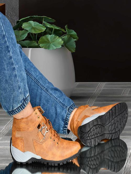 tan patent leather high ankle boots - 19538722 - Very Small Image - 1