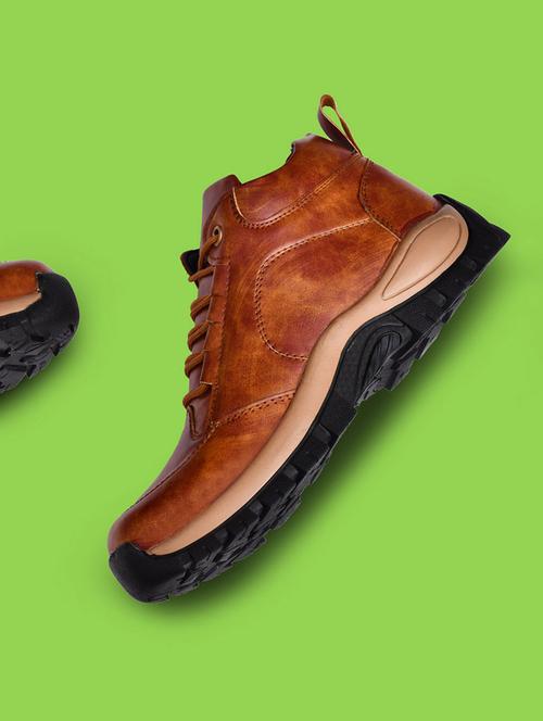 tan patent leather high ankle boots - 19538750 - Very Small Image - 1