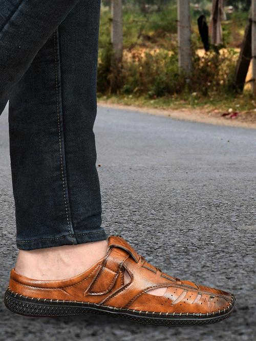 men's solid slip on sandal - 19539100 - Very Small Image - 1