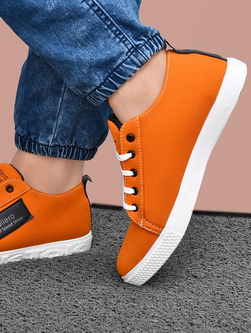 orange mesh lace up sneakers - 19539626 - Very Small Image - 1
