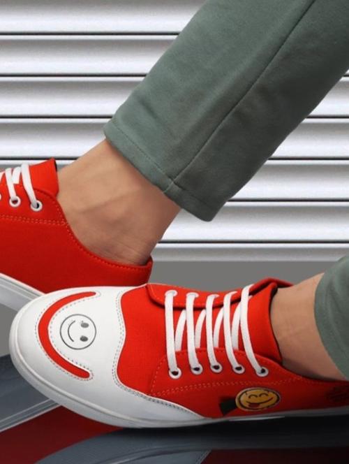 orange denim lace up sneakers - 19539648 - Very Small Image - 1