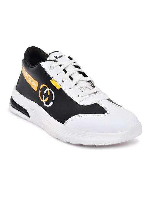 yellow synthetic lace up sneakers - 19539694 - Very Small Image - 1