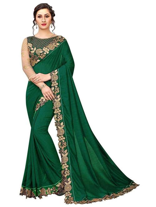 embroidered border saree with blouse - 19539829 - Very Small Image - 1
