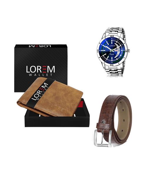 belt, wallet & watch gift combo - 19541989 - Very Small Image - 1