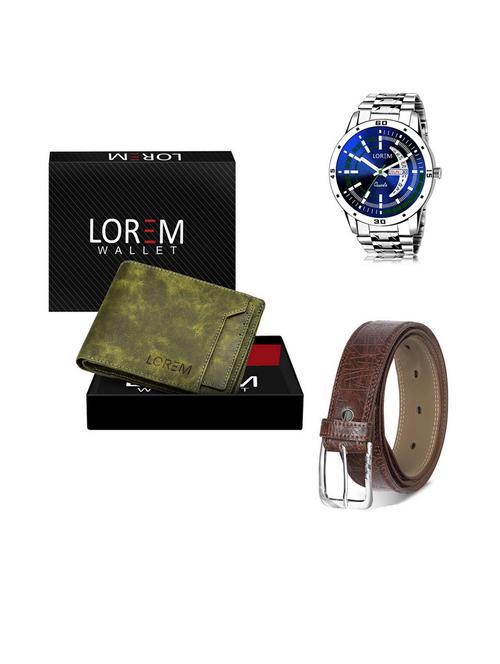 belt, wallet & watch gift combo - 19542010 - Very Small Image - 1