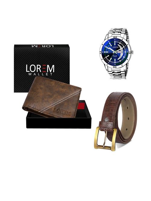 belt, wallet & watch gift combo - 19542102 - Very Small Image - 1