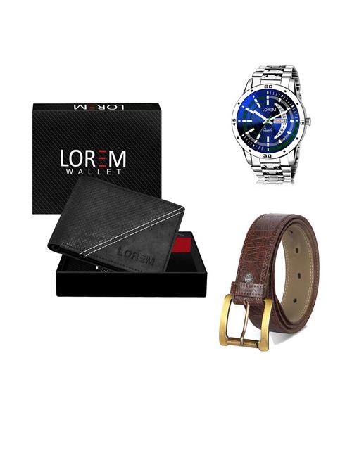 belt, wallet & watch gift combo - 19542120 - Very Small Image - 1