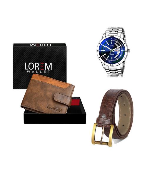 belt, wallet & watch gift combo - 19542174 - Very Small Image - 1