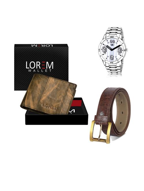 belt, wallet & watch gift combo - 19542300 - Very Small Image - 1