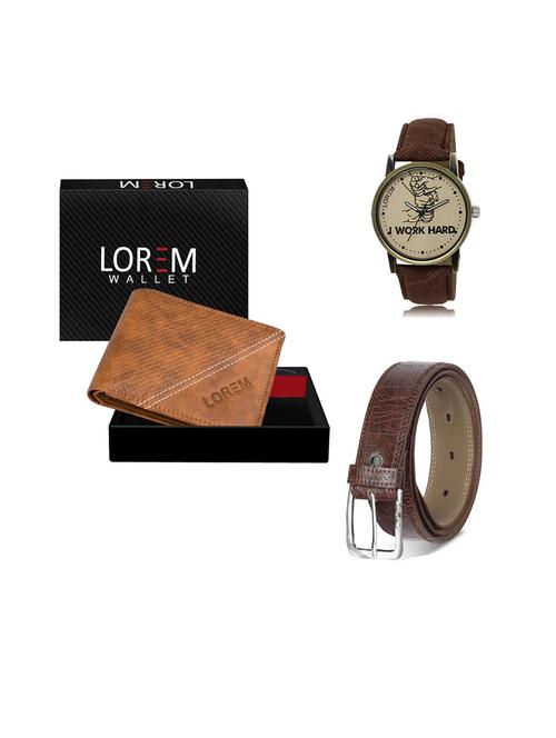 belt, wallet & watch gift combo - 19544002 - Very Small Image - 1