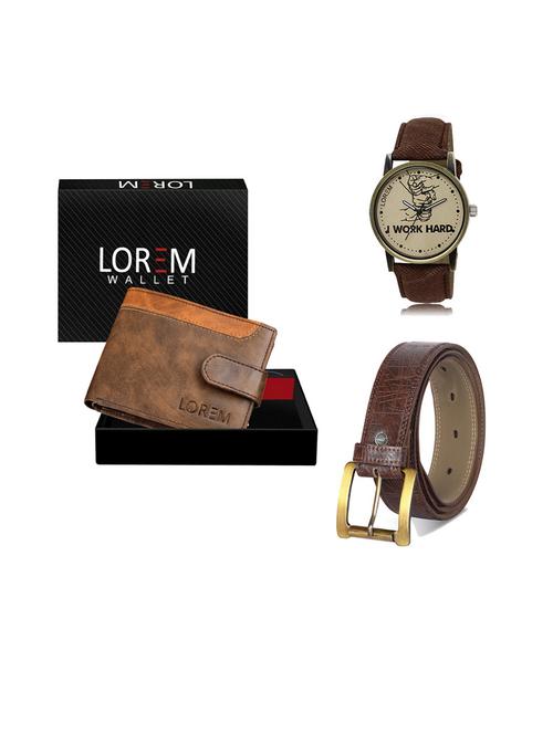 belt, wallet & watch gift combo - 19544064 - Very Small Image - 1