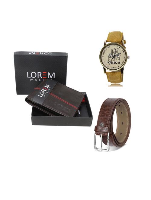 belt, wallet & watch gift combo - 19544116 - Very Small Image - 1