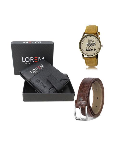 belt, wallet & watch gift combo - 19544123 - Very Small Image - 1