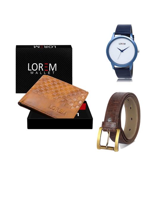 belt, wallet & watch gift combo - 19545102 - Very Small Image - 1