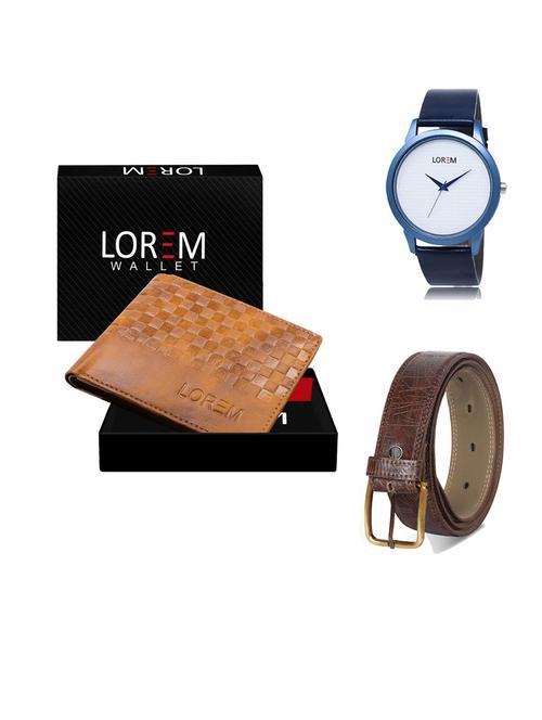 belt, wallet & watch gift combo - 19545104 - Very Small Image - 1