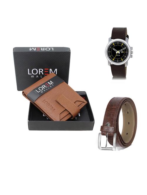 belt, wallet & watch gift combo - 19545211 - Very Small Image - 1