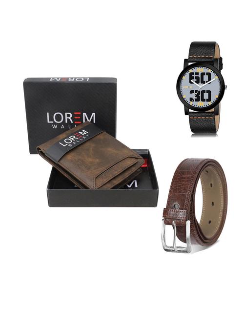 belt, wallet & watch gift combo - 19545455 - Very Small Image - 1