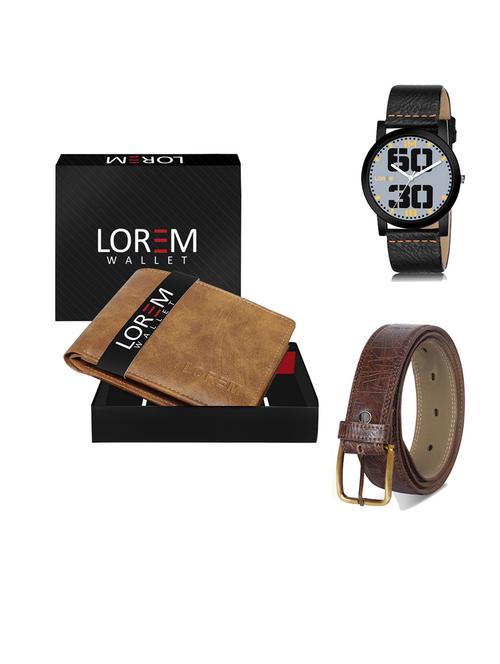belt, wallet & watch gift combo - 19545500 - Very Small Image - 1