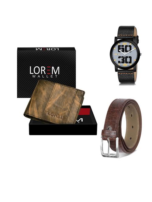 belt, wallet & watch gift combo - 19545545 - Very Small Image - 1