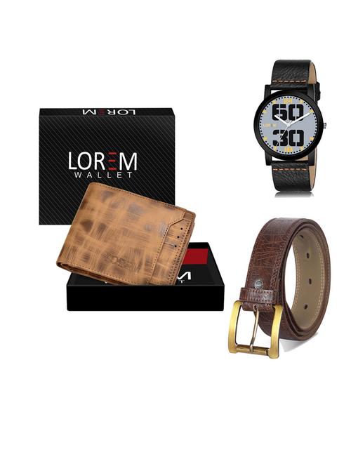 belt, wallet & watch gift combo - 19545546 - Very Small Image - 1