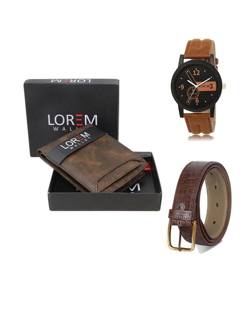 belt, wallet & watch gift combo - 19545722 - Very Small Image - 1