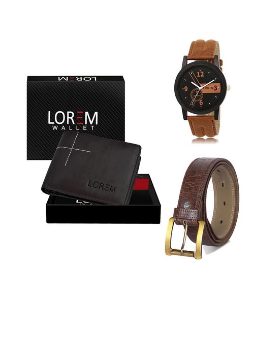 belt, wallet & watch gift combo - 19545936 - Very Small Image - 1
