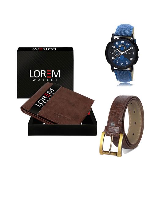 belt, wallet & watch gift combo - 19546032 - Very Small Image - 1