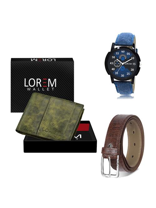belt, wallet & watch gift combo - 19546072 - Very Small Image - 1