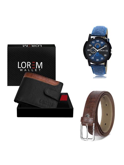 belt, wallet & watch gift combo - 19546234 - Very Small Image - 1