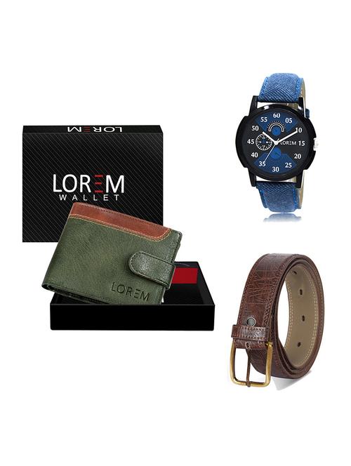 belt, wallet & watch gift combo - 19546238 - Very Small Image - 1