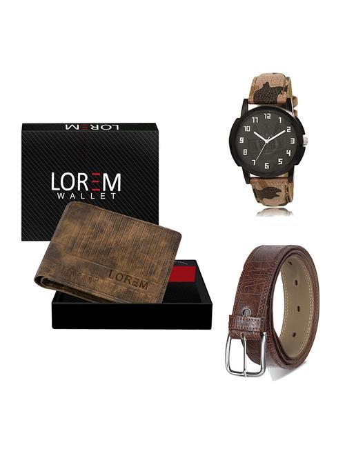 belt, wallet & watch gift combo - 19546401 - Very Small Image - 1