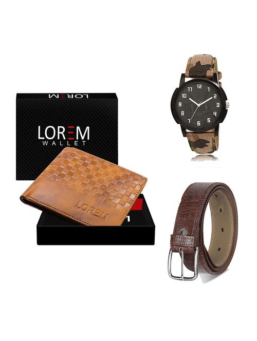 belt, wallet & watch gift combo - 19546455 - Very Small Image - 1