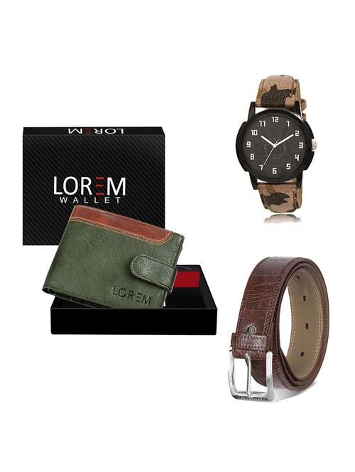 belt, wallet & watch gift combo - 19546511 - Very Small Image - 1
